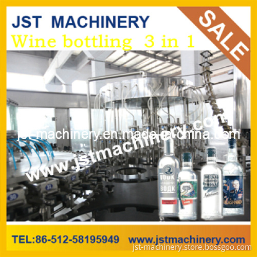 3 in 1 Red Wine Filling Sealing Machine for Glass Bottle